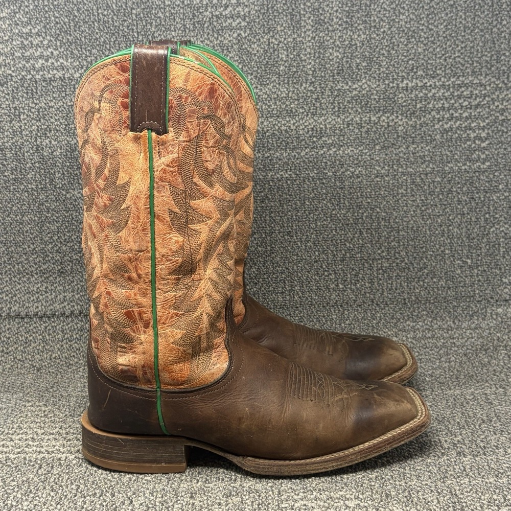 Justin Bent Rail Grizzly CPX 2854 Men's 9D Leather Square Toe Cowboy Boots